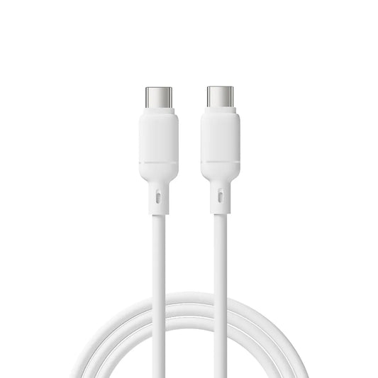 Cabo WIWU Stellar USB-C para USB-C branco, fichas em pormenor