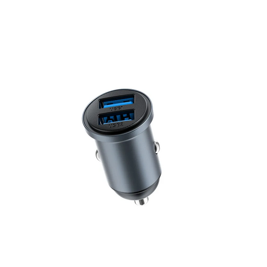 Nano Carregador Rápido para Carro (2.4A) Cinzento