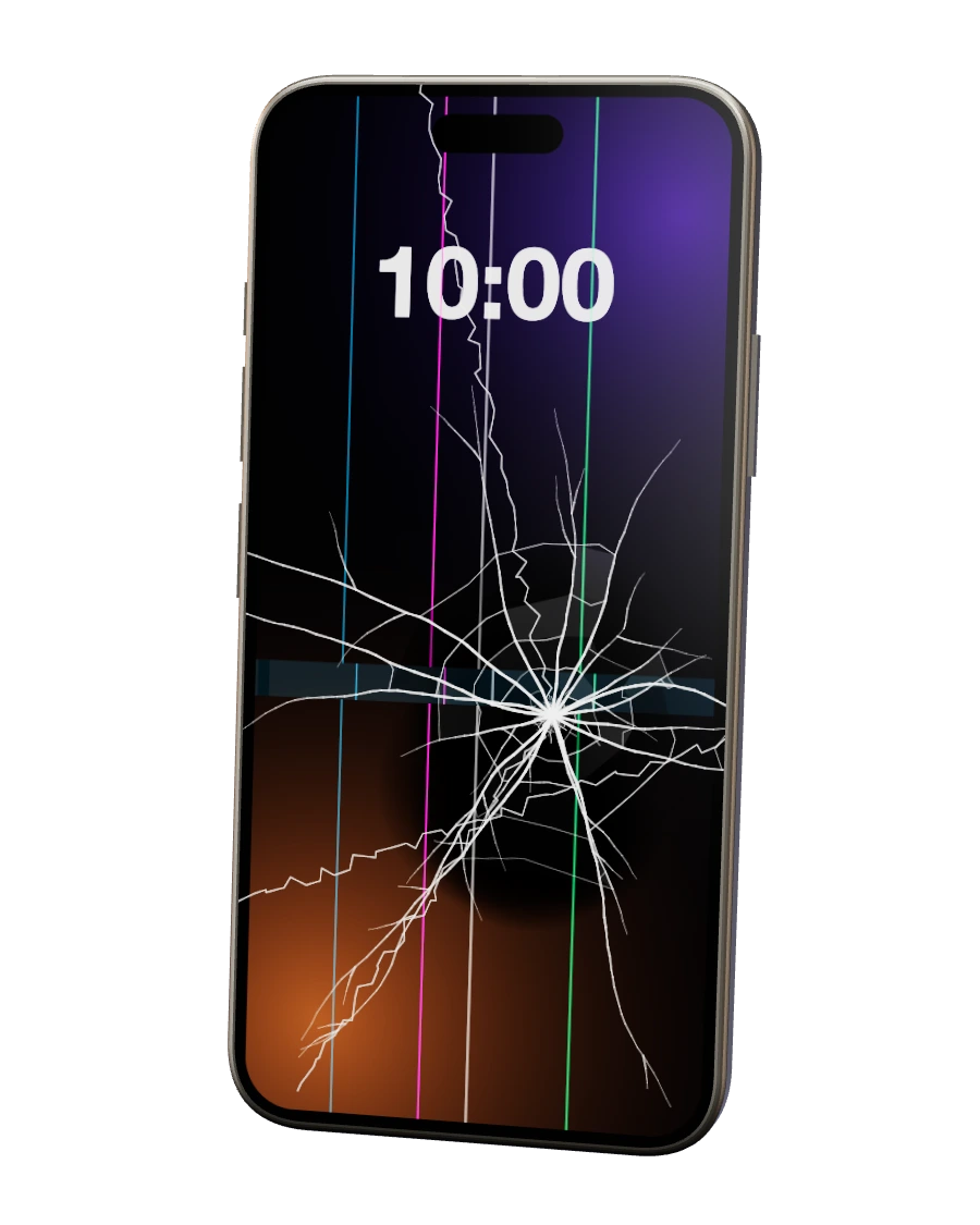 iPhone 15 Pro com o ecrã partido — reparação na SpaceMobile, no Porto