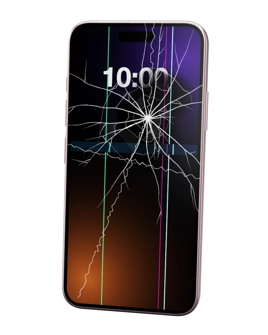 iPhone 15 com o ecrã partido — reparação na SpaceMobile, no Porto
