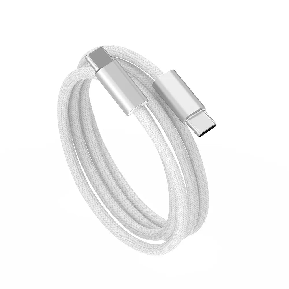 Cabo WIWU Essen USB-C para USB-C de 240 W em nylon trançado branco, 1,5 metros