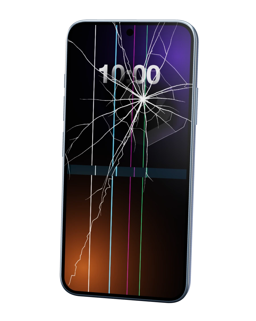 Google Pixel 8a com o ecrã partido — reparação na SpaceMobile, no Porto