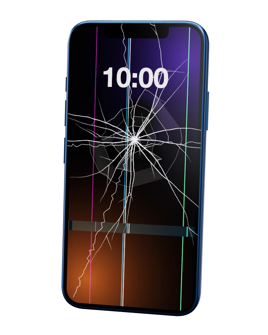 iPhone 12 mini com o ecrã partido — reparação na SpaceMobile, no Porto