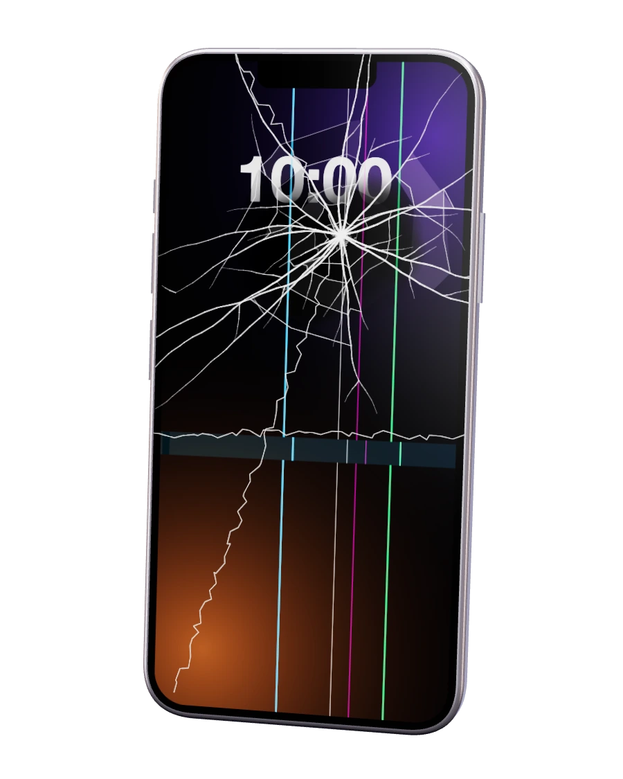 iPhone 14 com o ecrã partido — reparação na SpaceMobile, no Porto