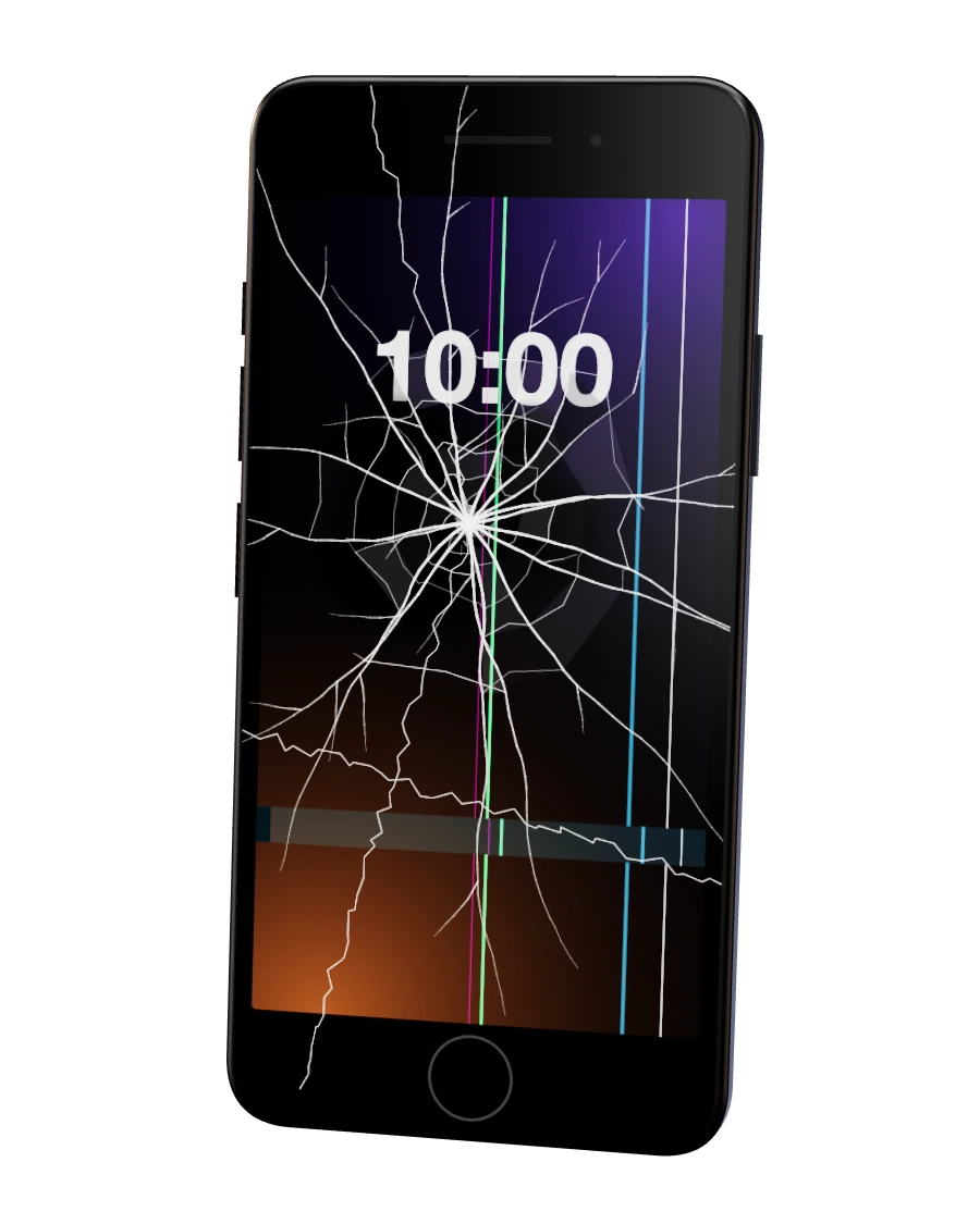 iPhone 7 com o ecrã partido — reparação na SpaceMobile, no Porto