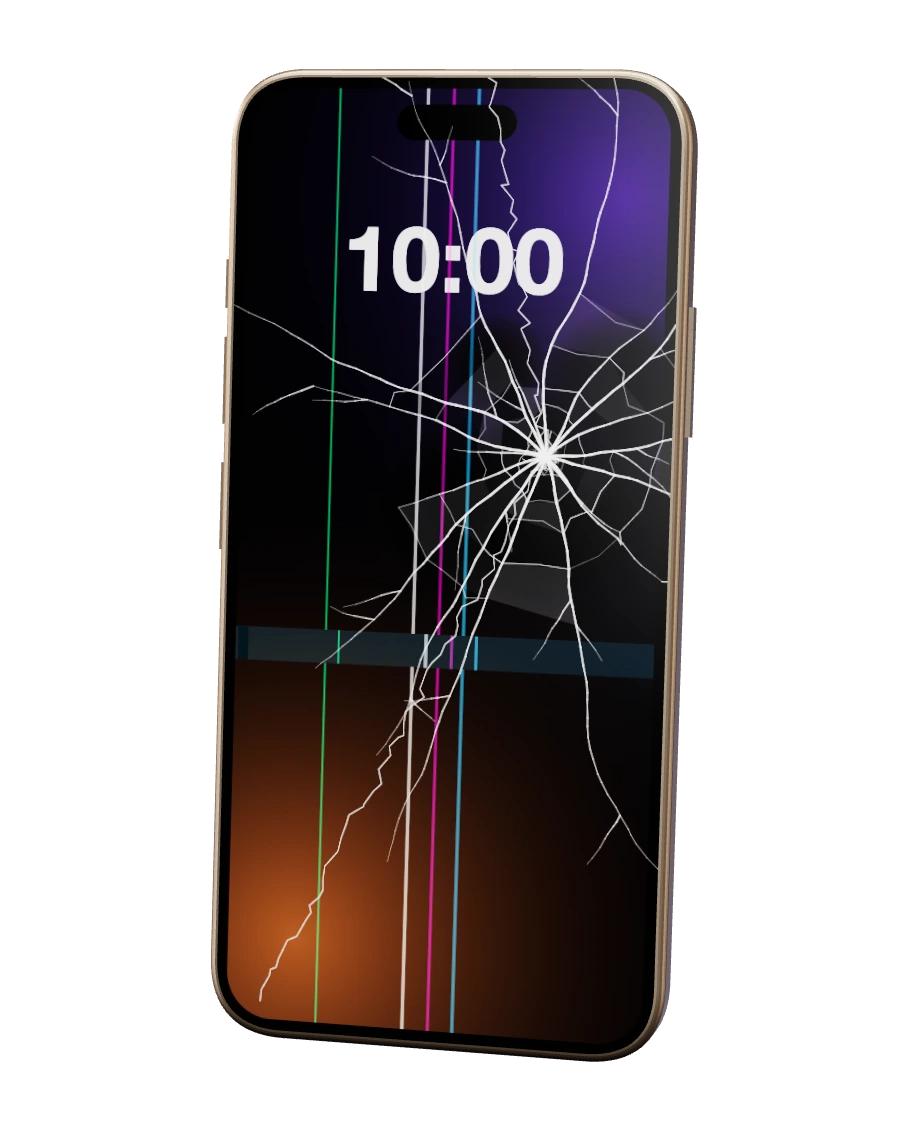 iPhone 16 Pro com o ecrã partido — reparação na SpaceMobile, no Porto